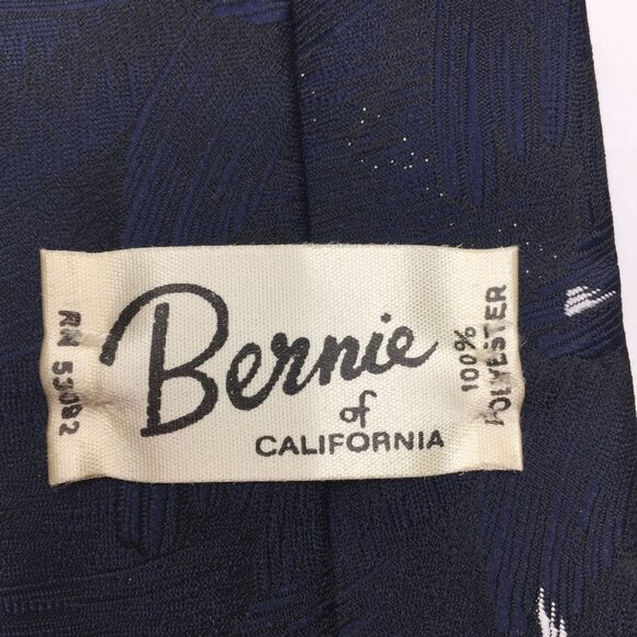 Bernie of California Mens Tie Necktie Navy Blue White Gold Sparkles Formal - Picture 8 of 9